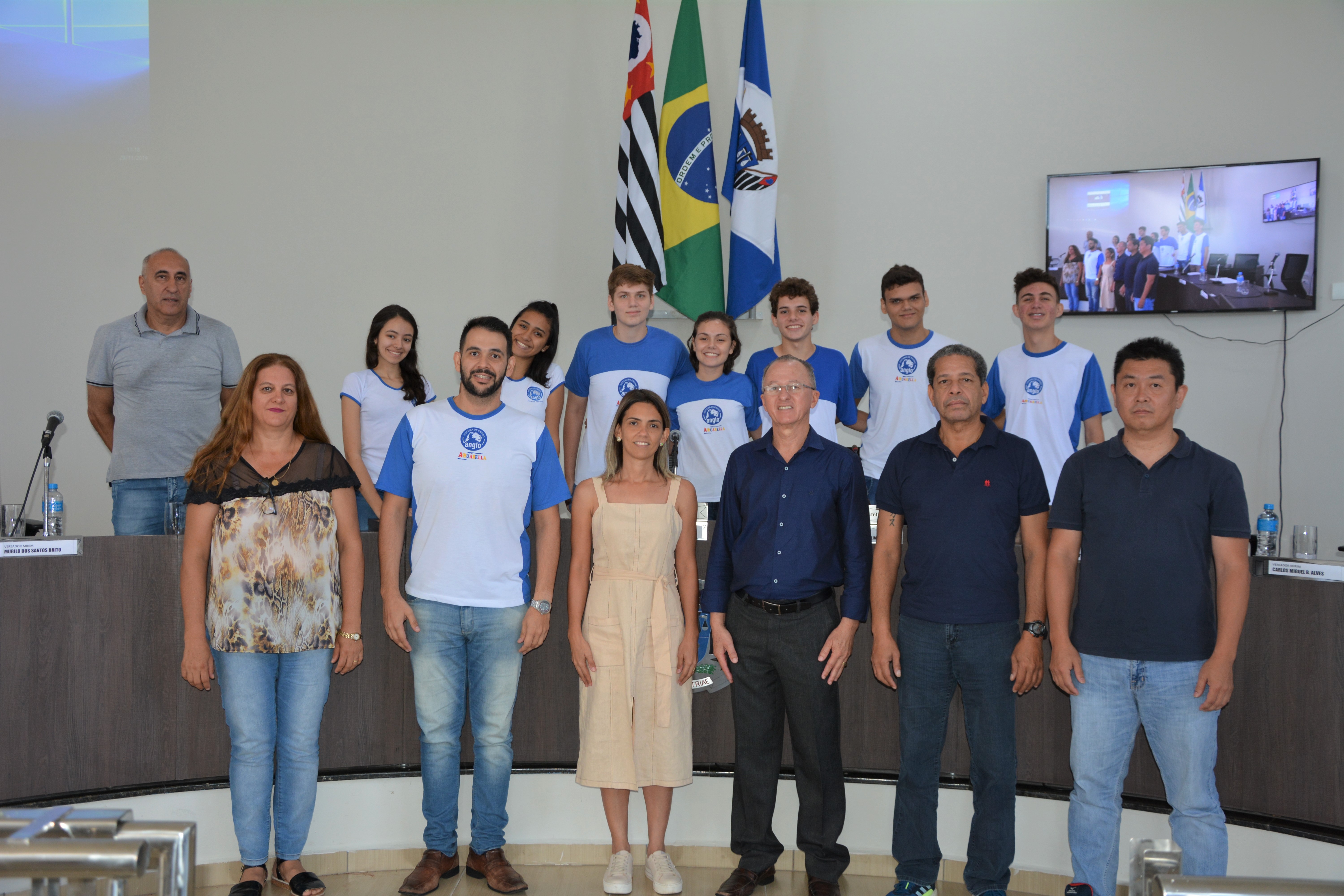 Alunos do Colégio Anglo Aquarella participam da última sessão da Câmara Mirim Escolar de 2019