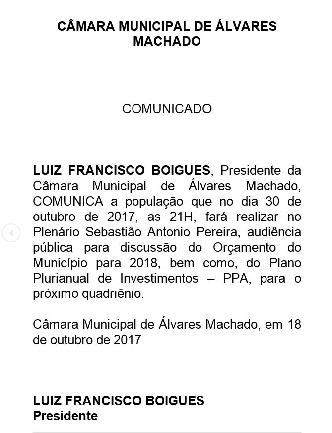 Convite para Audiência Pública 30/10/2017