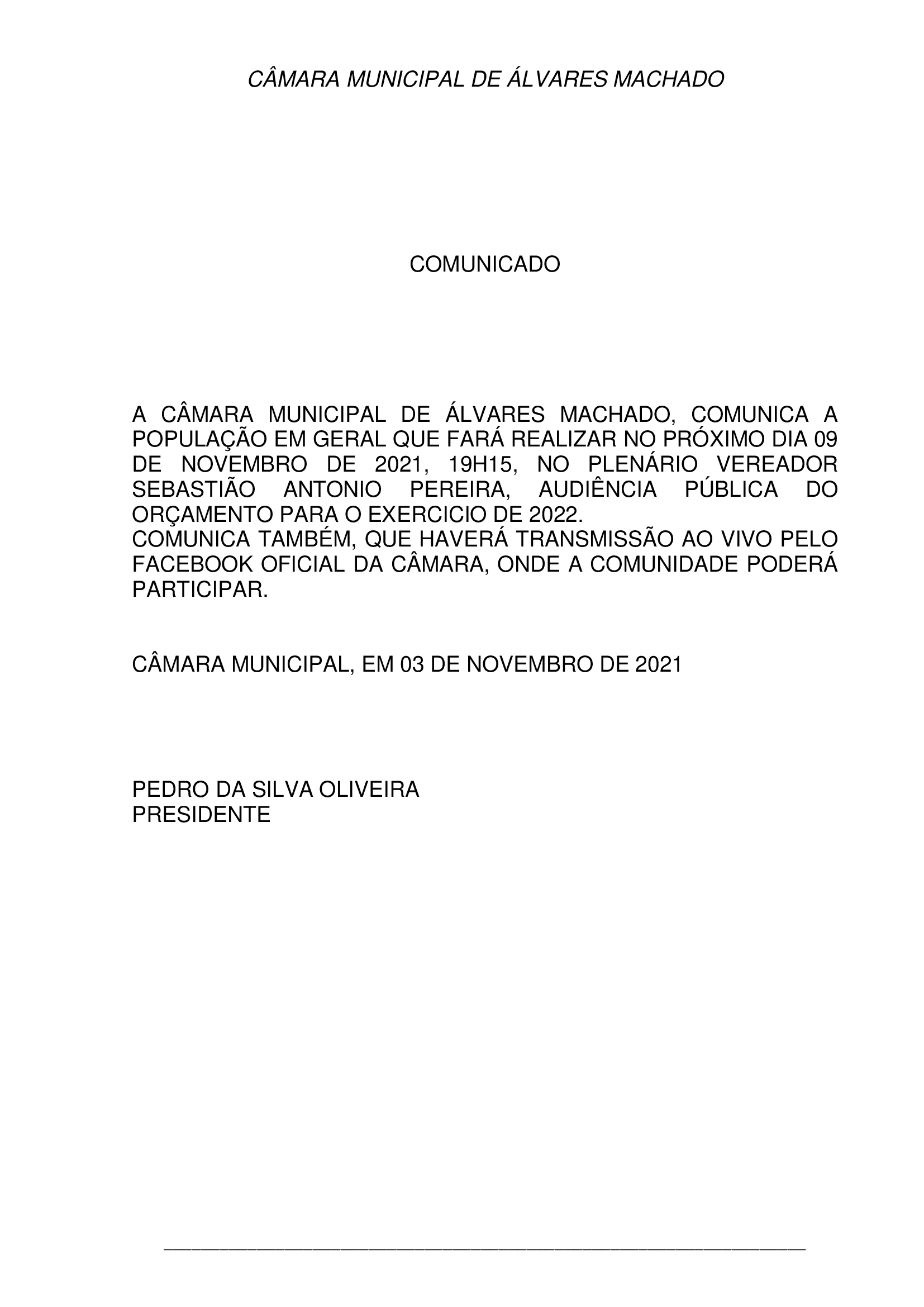 COMUNICADO